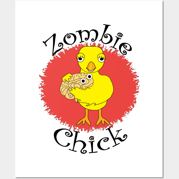 Zombie Chick Text Wall Art by Barthol Graphics